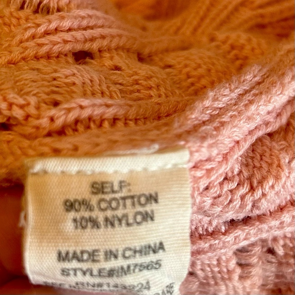 Pink Knit Top Ruffle Trim Peter Pan Collar Cottagecore Coquette Sweater Size S - Picture 7 of 7